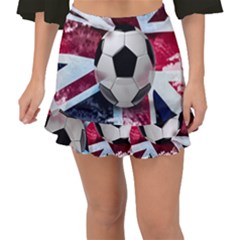Soccer Ball With Great Britain Flag Fishtail Mini Chiffon Skirt by Vaneshart