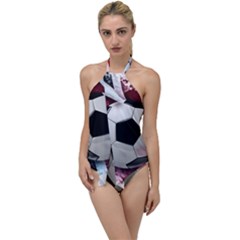 Soccer Ball With Great Britain Flag Go With The Flow One Piece Swimsuit by Vaneshart
