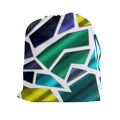Mosaic Shapes Drawstring Pouch (xxl) by Vaneshart