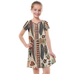 Feathers Birds Vintage Art Kids  Cross Web Dress by Vaneshart