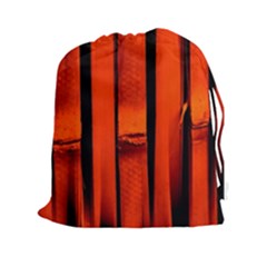 Orange Seamless Bamboo Background Drawstring Pouch (xxl) by Vaneshart