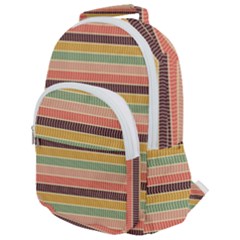 Vintage Stripes Lines Background Rounded Multi Pocket Backpack by Vaneshart