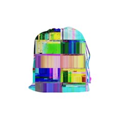 Glitch Art Abstract Drawstring Pouch (medium) by Vaneshart