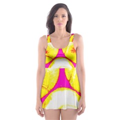 Pop Art Tennis Balls Skater Dress Swimsuit by essentialimage