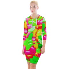 Vibrant Jelly Bean Candy Quarter Sleeve Hood Bodycon Dress by essentialimage