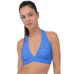 Surfer Pattern Halter Plunge Bikini Top by bloomingvinedesign