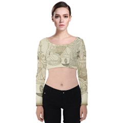 Vintage 979513 1280 Velvet Long Sleeve Crop Top by vintage2030