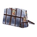 Funny Giraffe  With Christmas Hat Looks Through The Window Wristlet Pouch Bag (Medium) View2