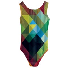 Pattern Colorful Geometry Abstract Wallpaper Kids  Cut-out Back One Piece Swimsuit by Vaneshart
