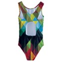 Pattern Colorful Geometry Abstract Wallpaper Kids  Cut-Out Back One Piece Swimsuit View2