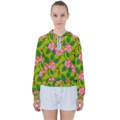 Roses Flowers Pattern Women s Tie Up Sweat by Vaneshart