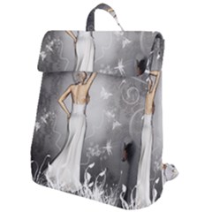 Wonderful Fairy With Butterflies And Dragonfly Flap Top Backpack by FantasyWorld7