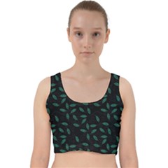 Copper Leaves Velvet Racer Back Crop Top by bloomingvinedesign