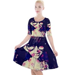 Retro Girl Quarter Sleeve A-line Dress by snowwhitegirl