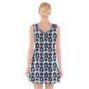 Girl Flower Pattern Light Blue V-Neck Sleeveless Dress View2