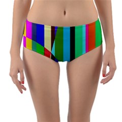 Stripes Interrupted Reversible Mid-waist Bikini Bottoms by bloomingvinedesign