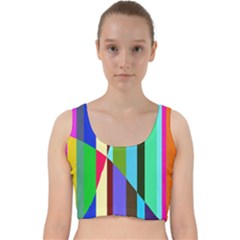 Stripes Interrupted Velvet Racer Back Crop Top by bloomingvinedesign