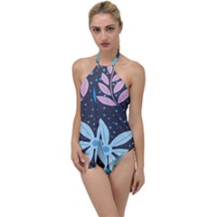 Pattern Nature Color Banner Modern Go With The Flow One Piece Swimsuit by Wegoenart