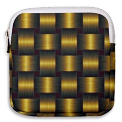 Background Pattern Desktop Metal Gold Golden Mini Square Pouch by Wegoenart