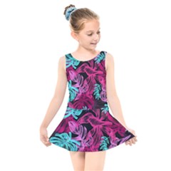 Leaves Kids  Skater Dress Swimsuit by Sobalvarro