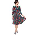 Pattern  Quarter Sleeve Waist Band Dress View2