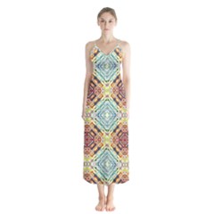 Pattern Button Up Chiffon Maxi Dress by Sobalvarro