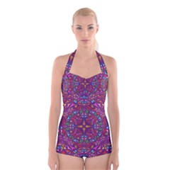 Kaleidoscope  Boyleg Halter Swimsuit  by Sobalvarro
