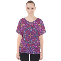 Kaleidoscope  V-neck Dolman Drape Top by Sobalvarro