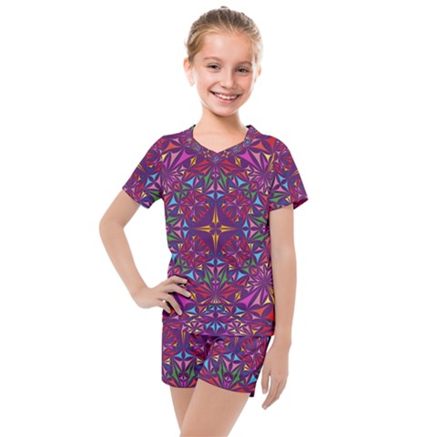 Kaleidoscope  Kids  Mesh Tee And Shorts Set by Sobalvarro