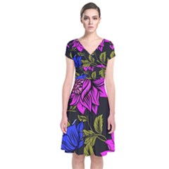 Botany  Short Sleeve Front Wrap Dress by Sobalvarro