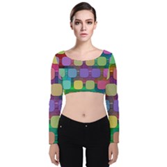 Pattern  Velvet Long Sleeve Crop Top by Sobalvarro