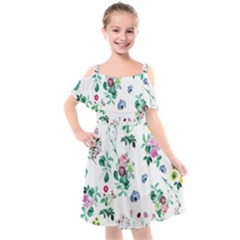 Leaves Kids  Cut Out Shoulders Chiffon Dress by Sobalvarro