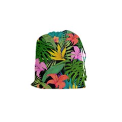 Tropical Greens Drawstring Pouch (small) by Sobalvarro