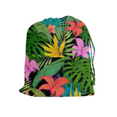 Tropical Greens Drawstring Pouch (xl) by Sobalvarro