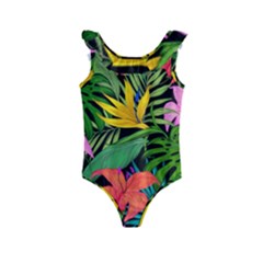 Tropical Greens Kids  Frill Swimsuit by Sobalvarro