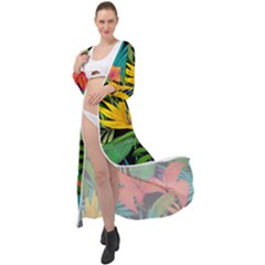 Tropical Greens Maxi Chiffon Beach Wrap by Sobalvarro