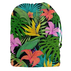 Tropical Greens Drawstring Pouch (xxxl) by Sobalvarro