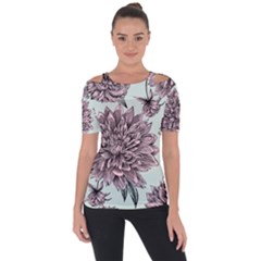 Flowers Shoulder Cut Out Short Sleeve Top by Sobalvarro