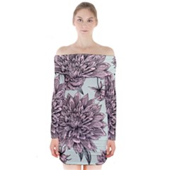 Flowers Long Sleeve Off Shoulder Dress by Sobalvarro