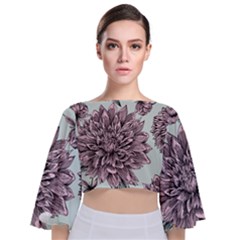 Flowers Tie Back Butterfly Sleeve Chiffon Top by Sobalvarro