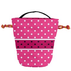 Polka Dots Two Times 2 Black Drawstring Bucket Bag by impacteesstreetwearten