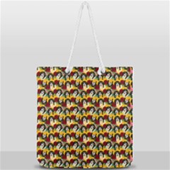 Vintage Hippie Girl Pattern Yellow Full Print Rope Handle Tote (large) by snowwhitegirl