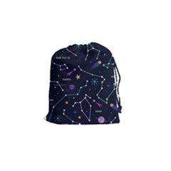 Space Wallpapers Drawstring Pouch (small) by Vaneshart