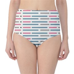Long Lines Vector Pattern Classic High-waist Bikini Bottoms by Vaneshart