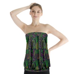 Neon Fruit Seamless Pattern Strapless Top by Vaneshart