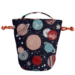 Space Galaxy Pattern Drawstring Bucket Bag by Vaneshart