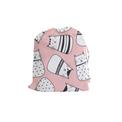 Cute Cats Cartoon Seamless Pattern Drawstring Pouch (medium) by Vaneshart