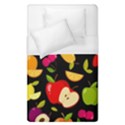 Vector Seamless Summer Fruits Pattern Black Background Duvet Cover (Single Size) View1