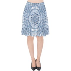 Boho Pattern Style Graphic Vector Velvet High Waist Skirt by Sobalvarro