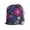 Vector Seamless Flower And Leaves Pattern Drawstring Pouch (XL) View1